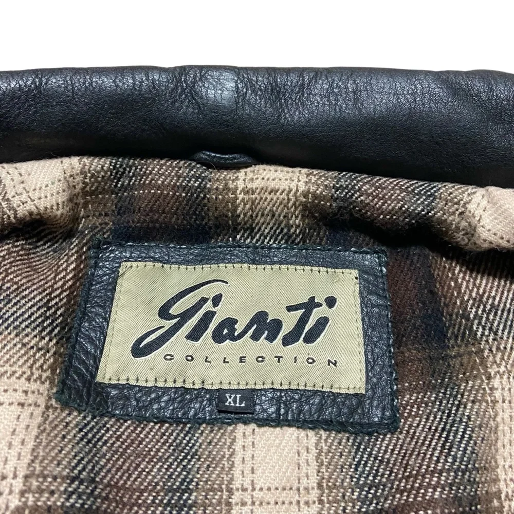 Vintage 1990s Gianti Collection Bomber Leather Jacket Streetwear Moto Jacket